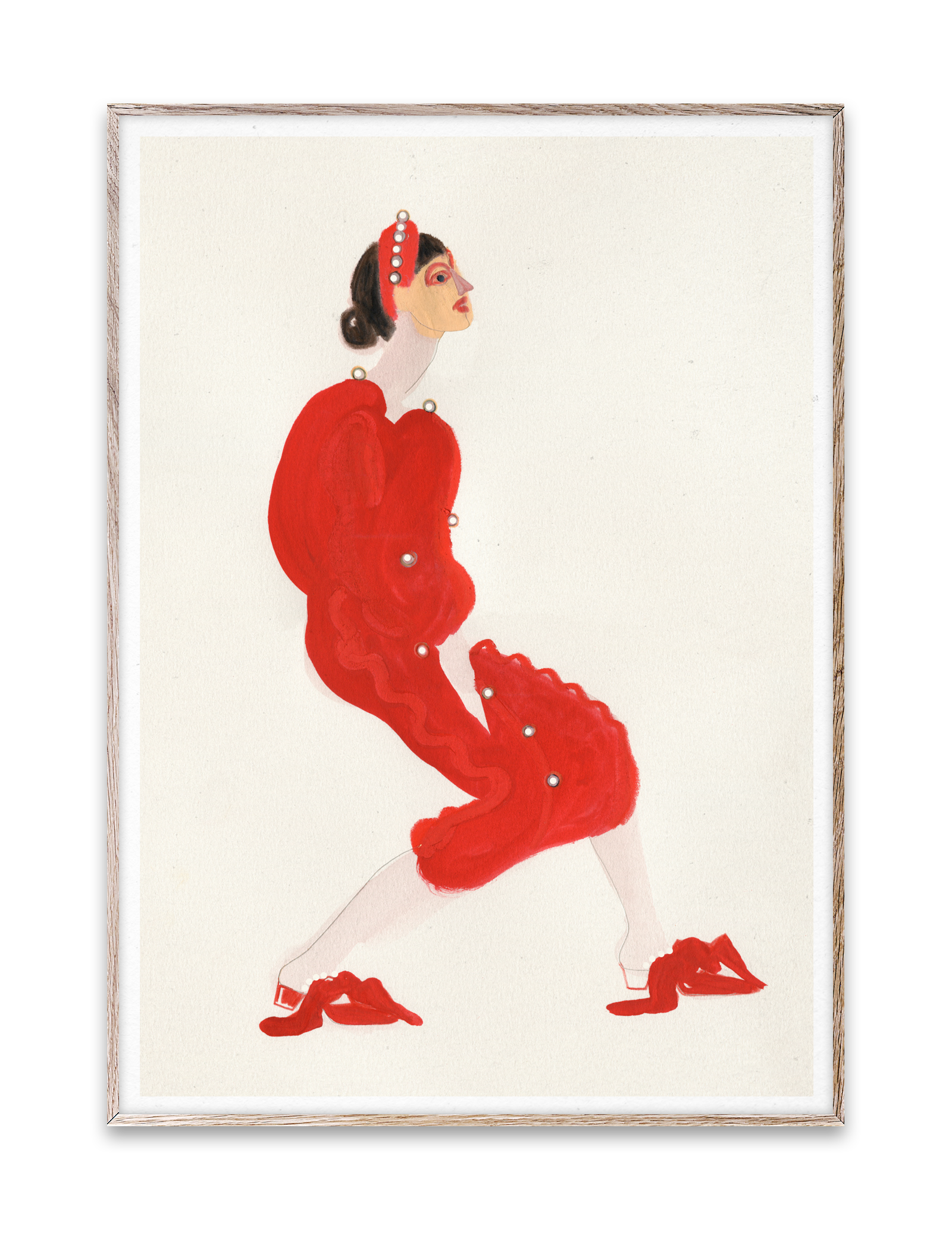 Red With Pearls|ART POSTER