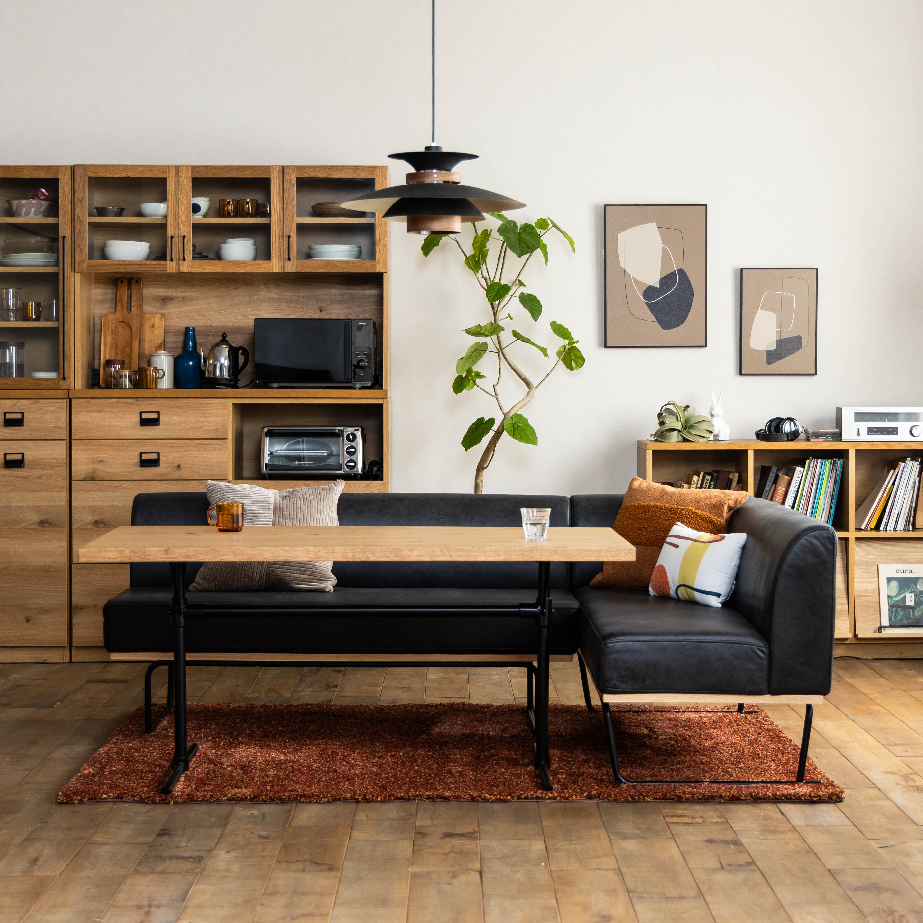 ヴィンテージ カフェ LDソファ(ブラック)