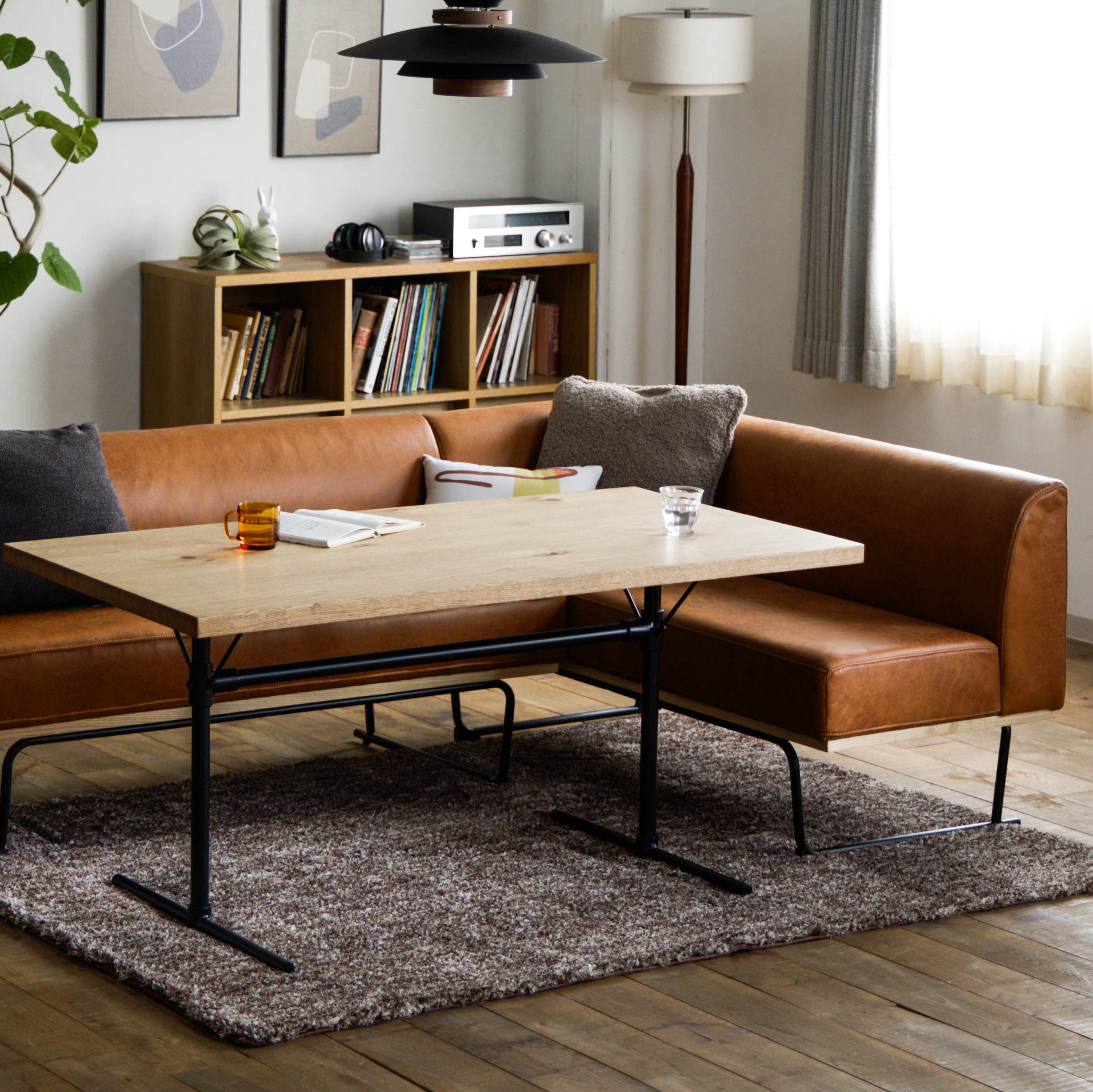 ヴィンテージ カフェ LDソファ(キャメル)