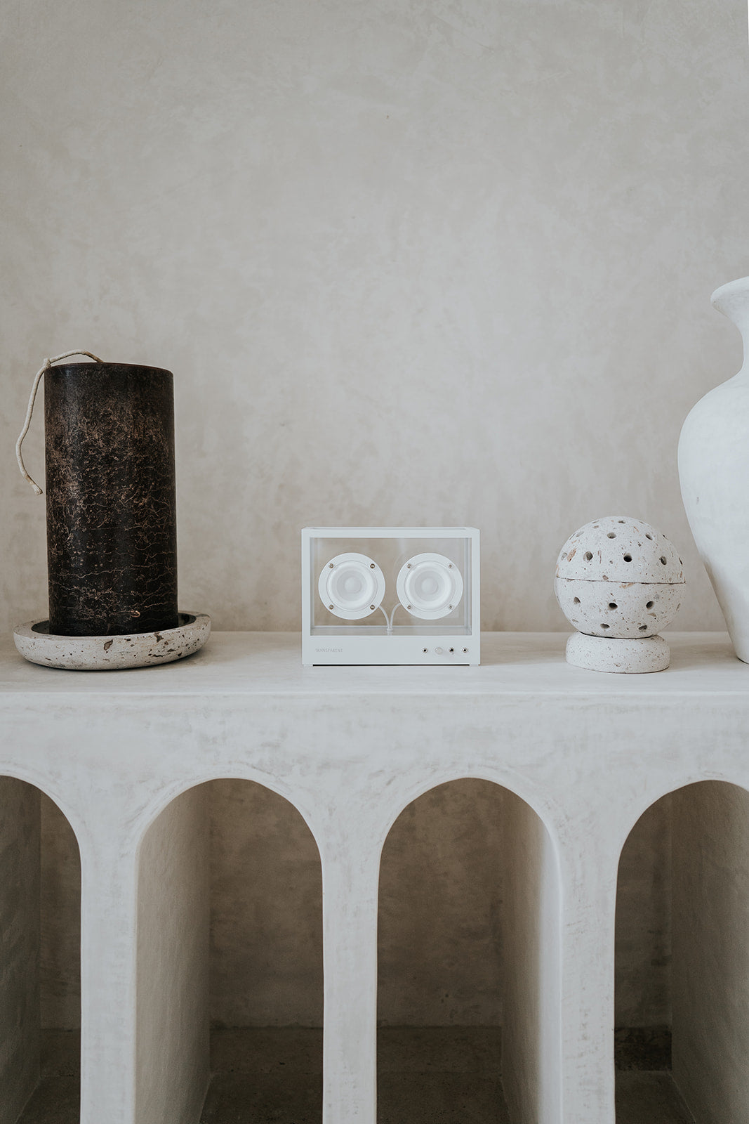 SMALL TRANSPARENT SPEAKER WHITE