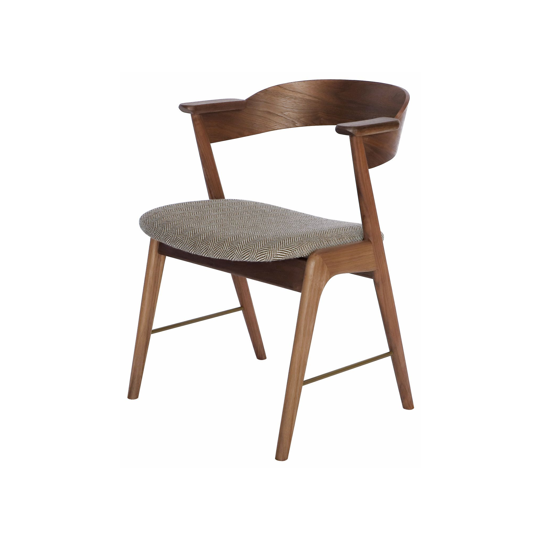 danis short arm chair wood x brass WN