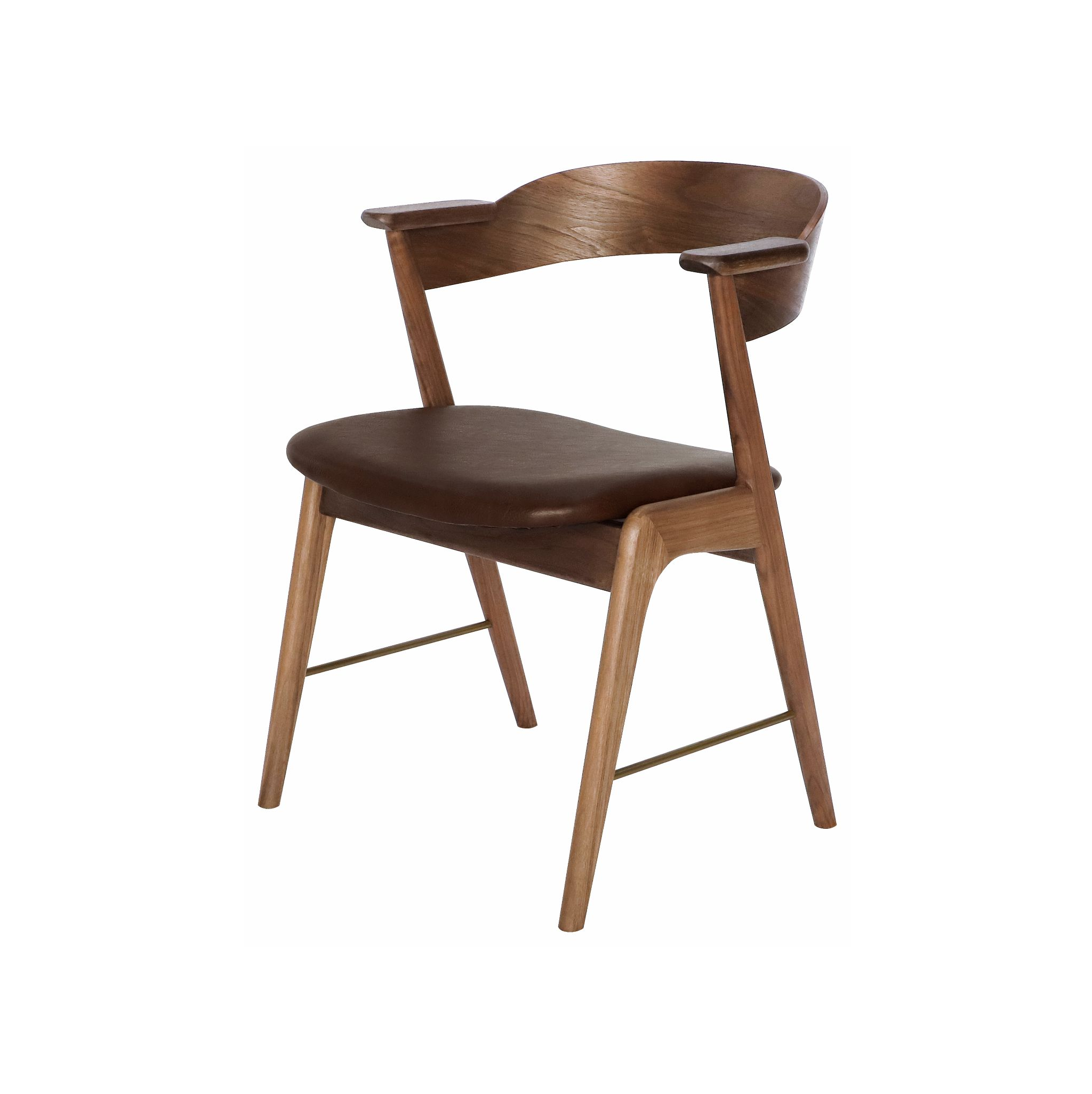 danis short arm chair wood x brass WN