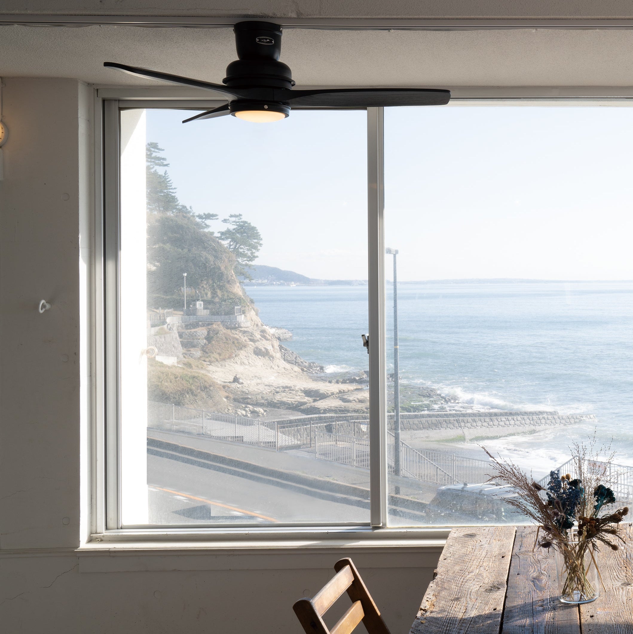 シーリングファン ウッド アイアン カフェ ブラック