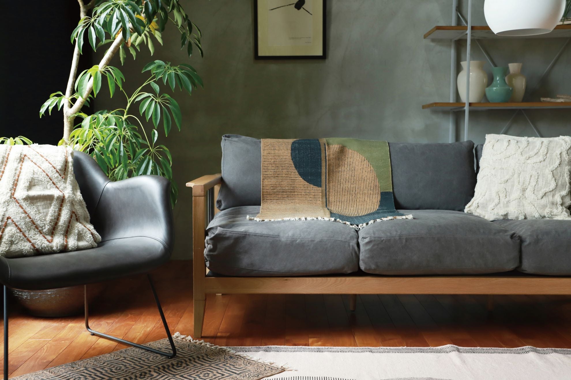 MANERE cotton rug moonlit night