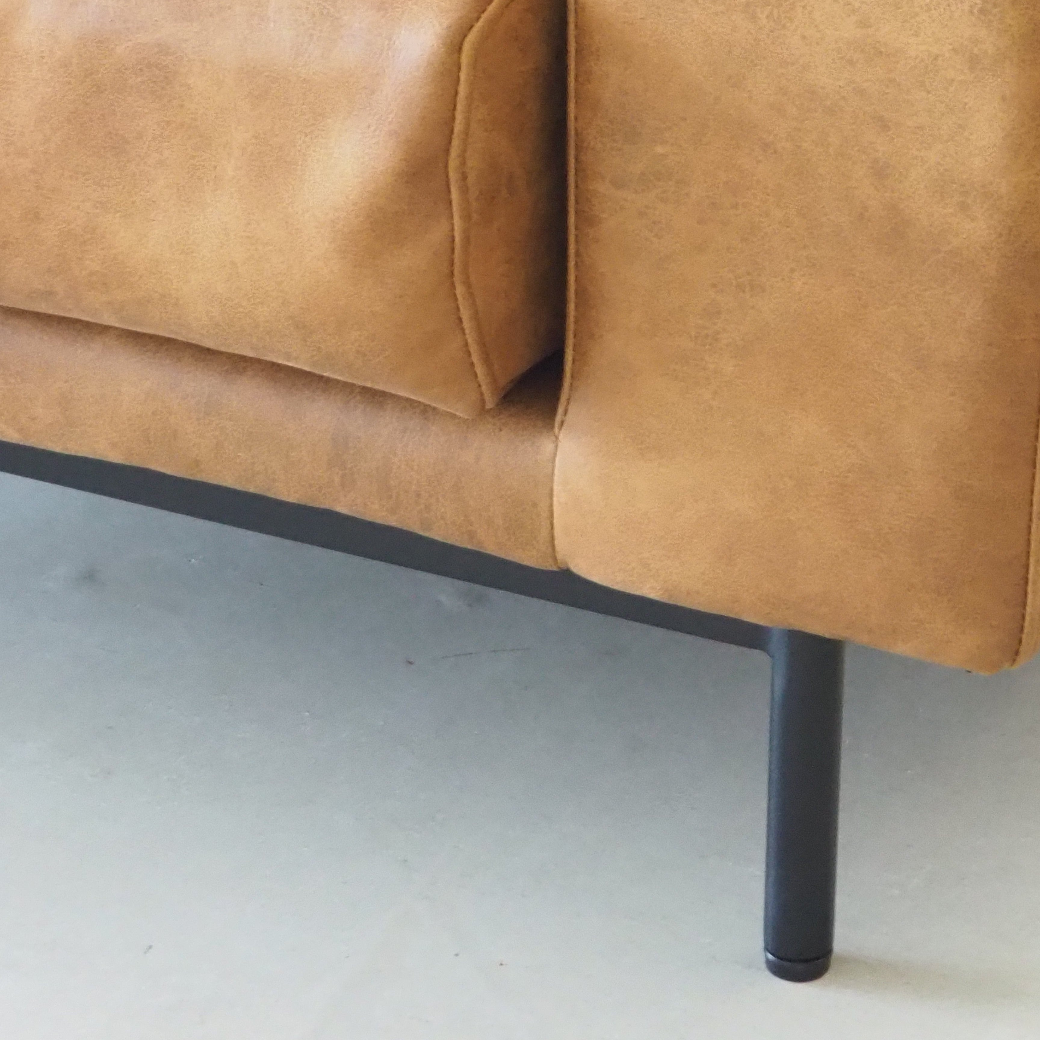 ヴィンテージ カウチソファ レザーテックス ブラウン