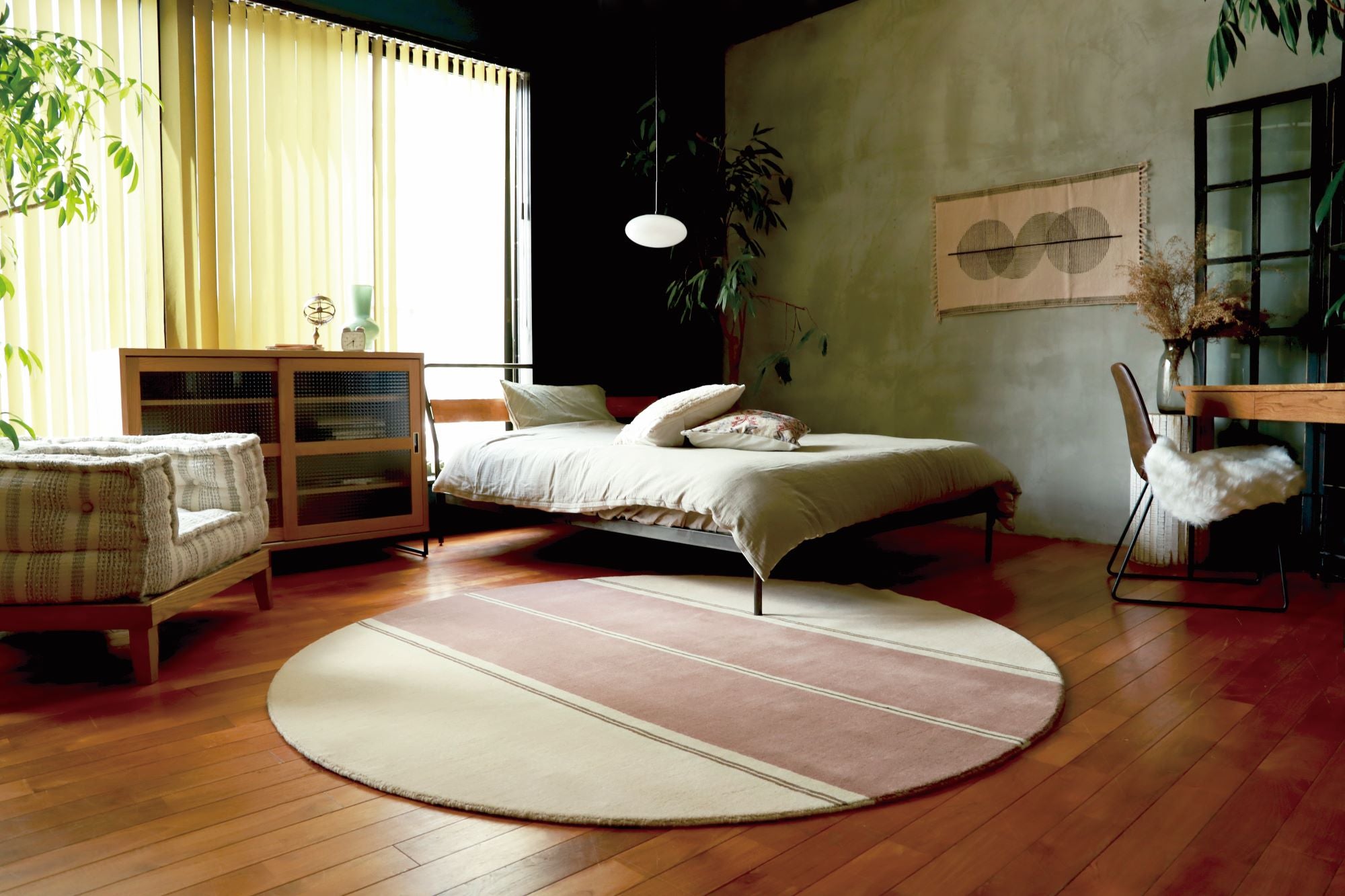 pell wool rug circle bis