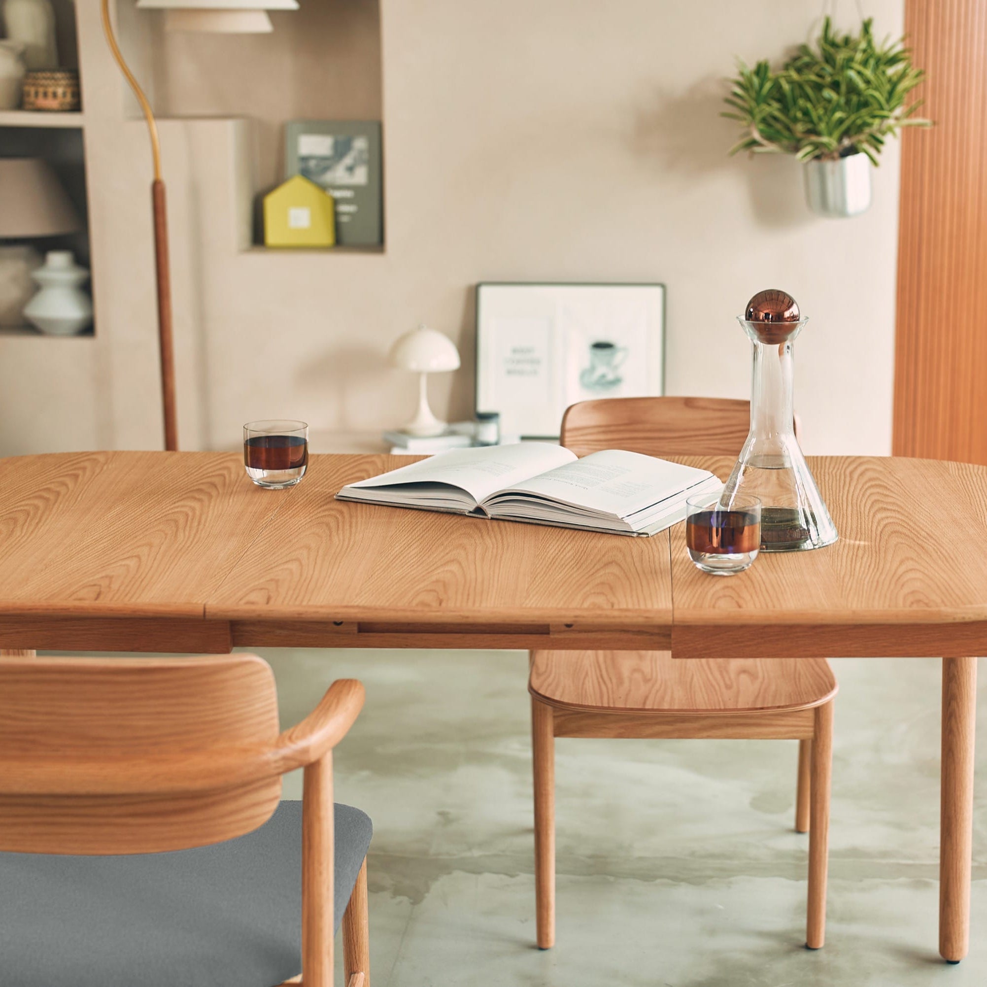 ダイニング 伸長式 エクステンションテーブル オーク