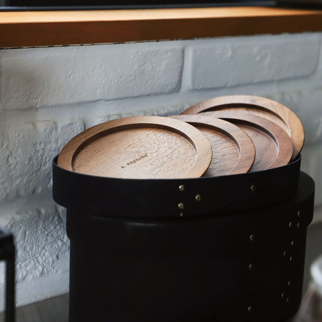 noon coaster walnut
