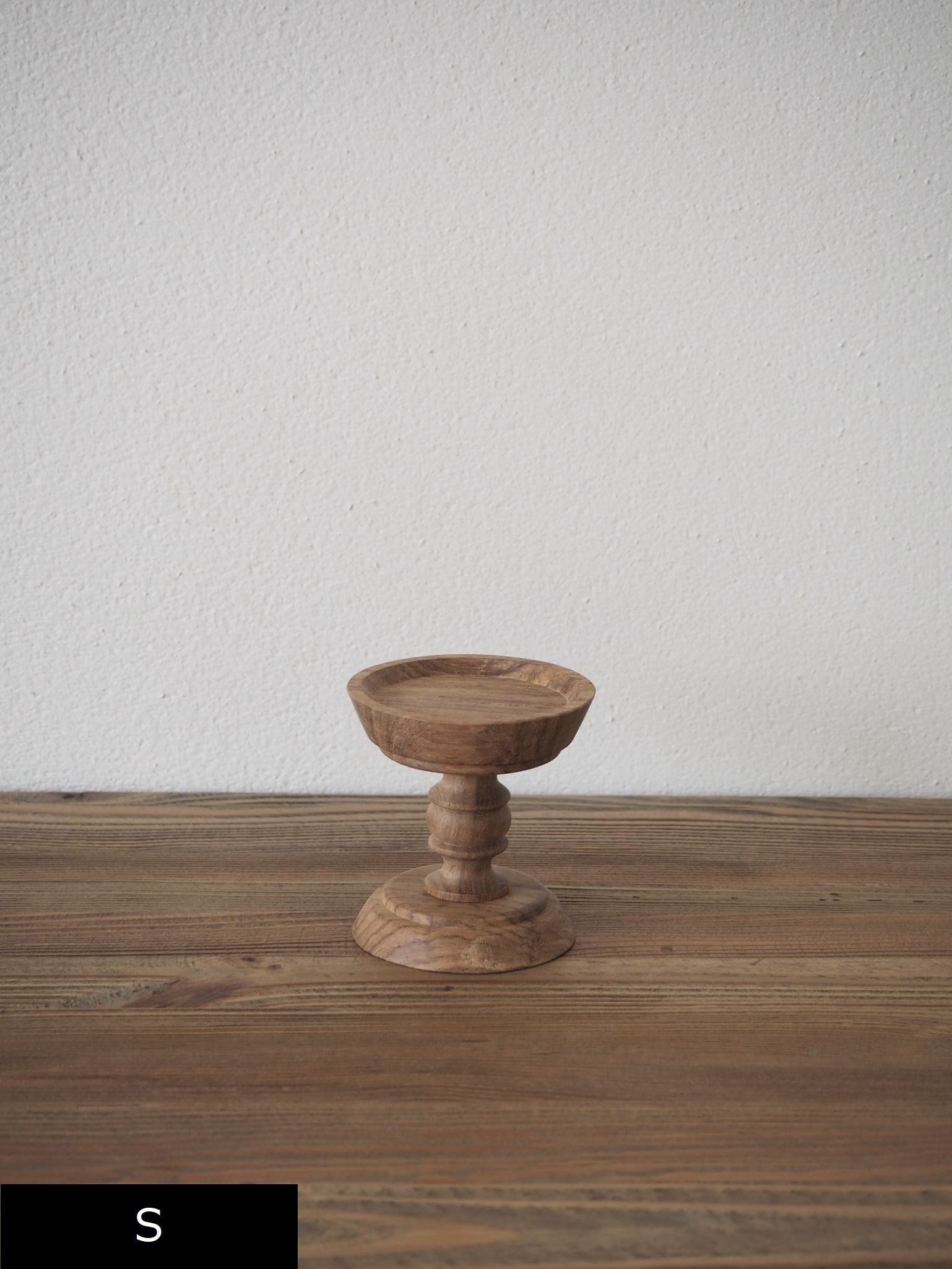 WOOD CANDLE STAND COMPOTE