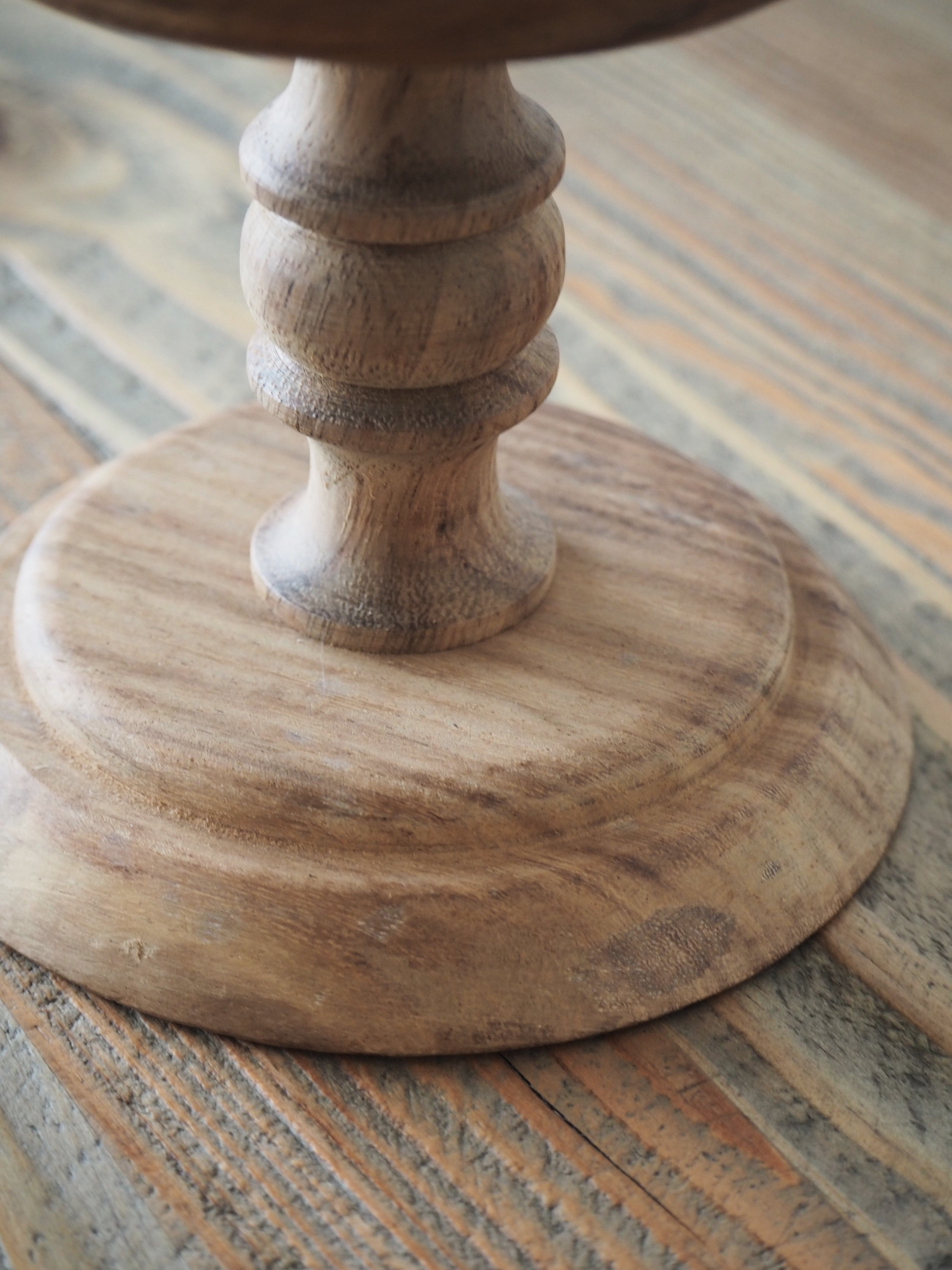WOOD CANDLE STAND COMPOTE