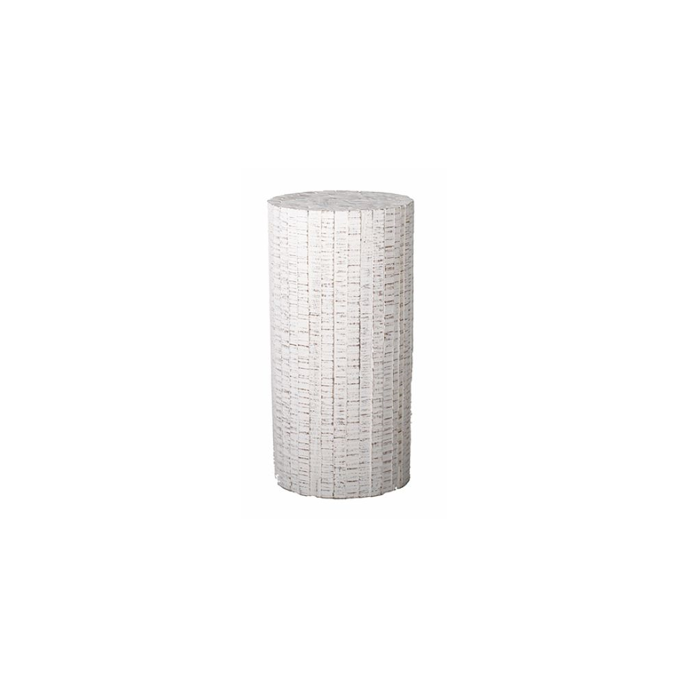 Collected-wood round high stool