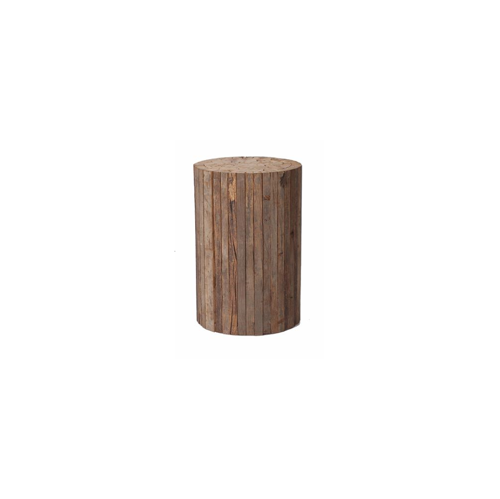 Collected-wood round stool