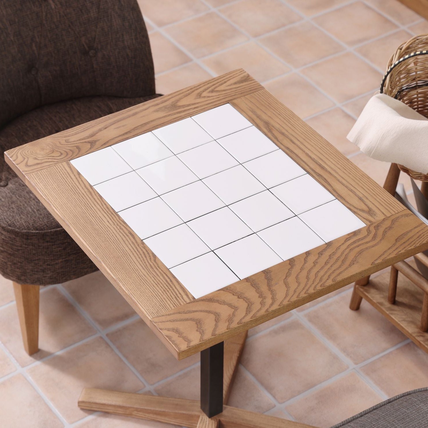 北欧 カフェテーブル タイル ナチュラル