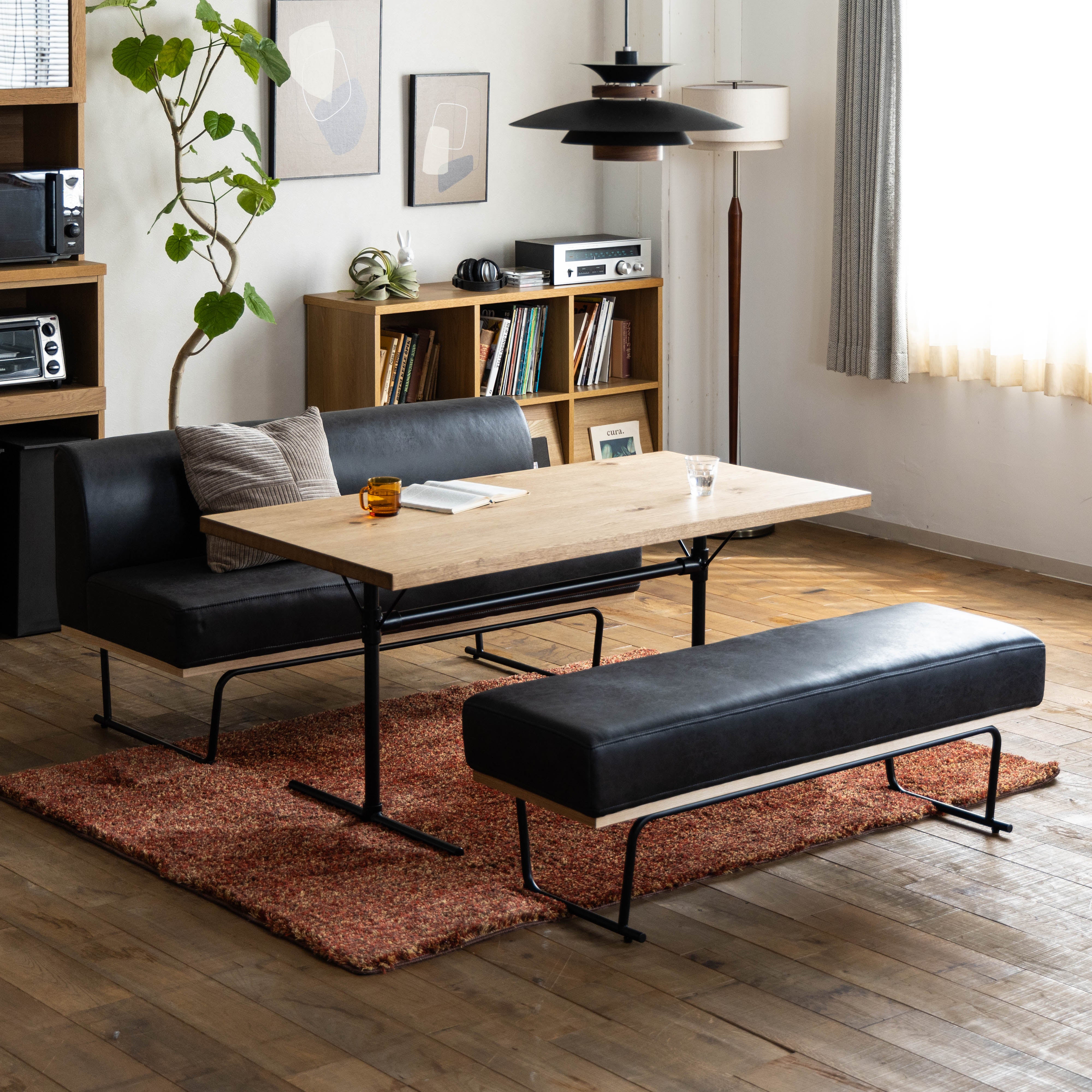 ヴィンテージ カフェ LDソファ(ブラック)