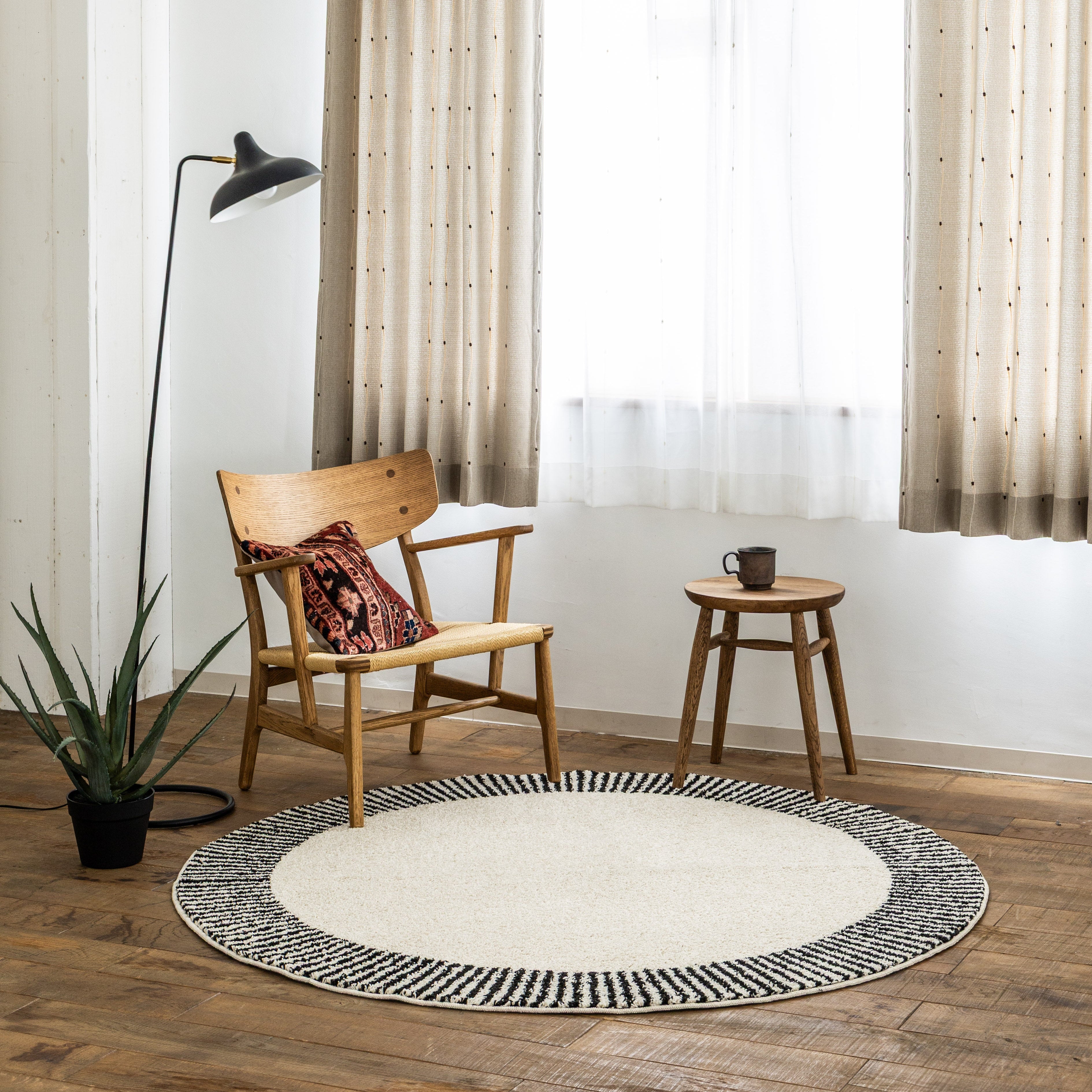 シンプル ラウンド ラグ 