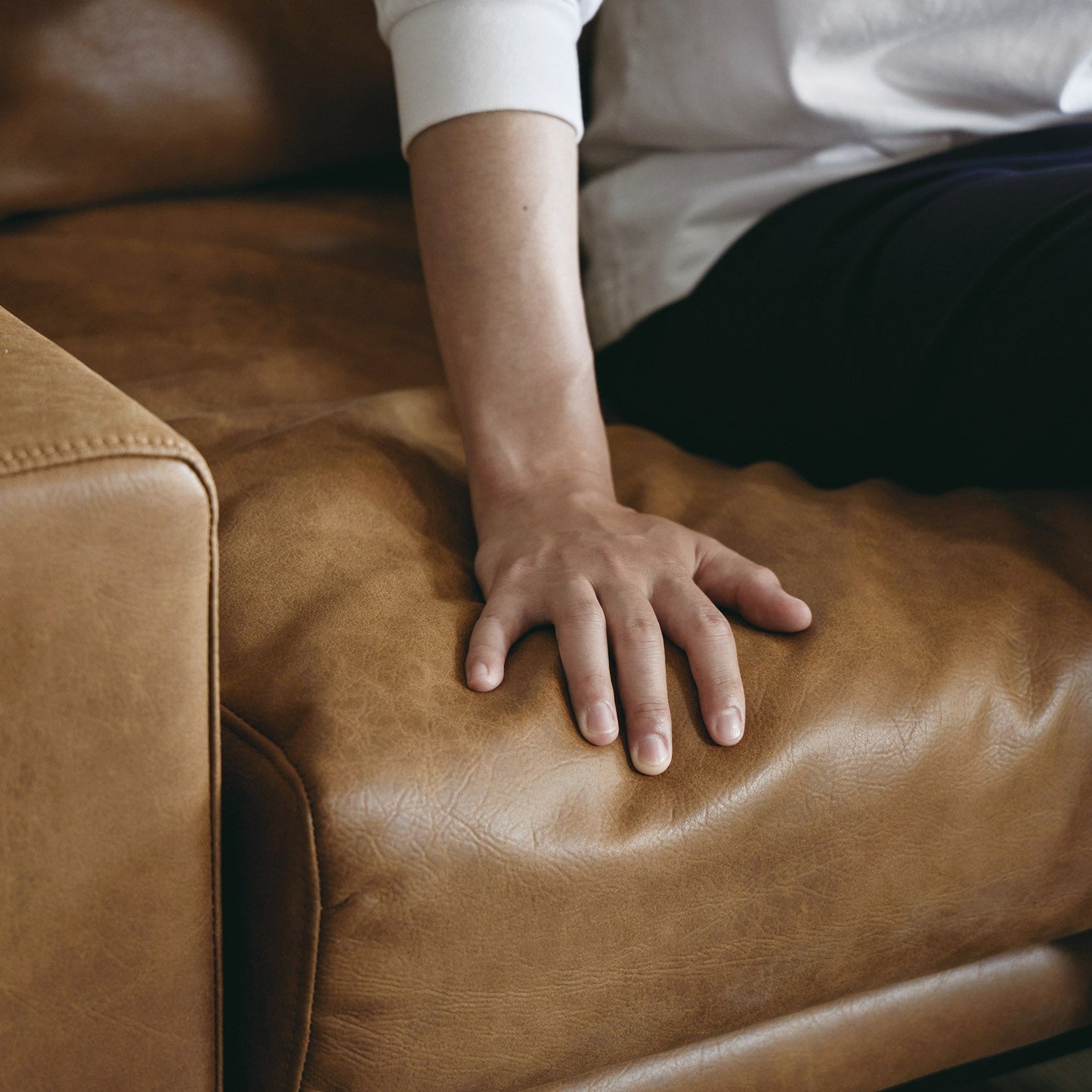 ヴィンテージ カウチソファ レザーテックス ブラウン