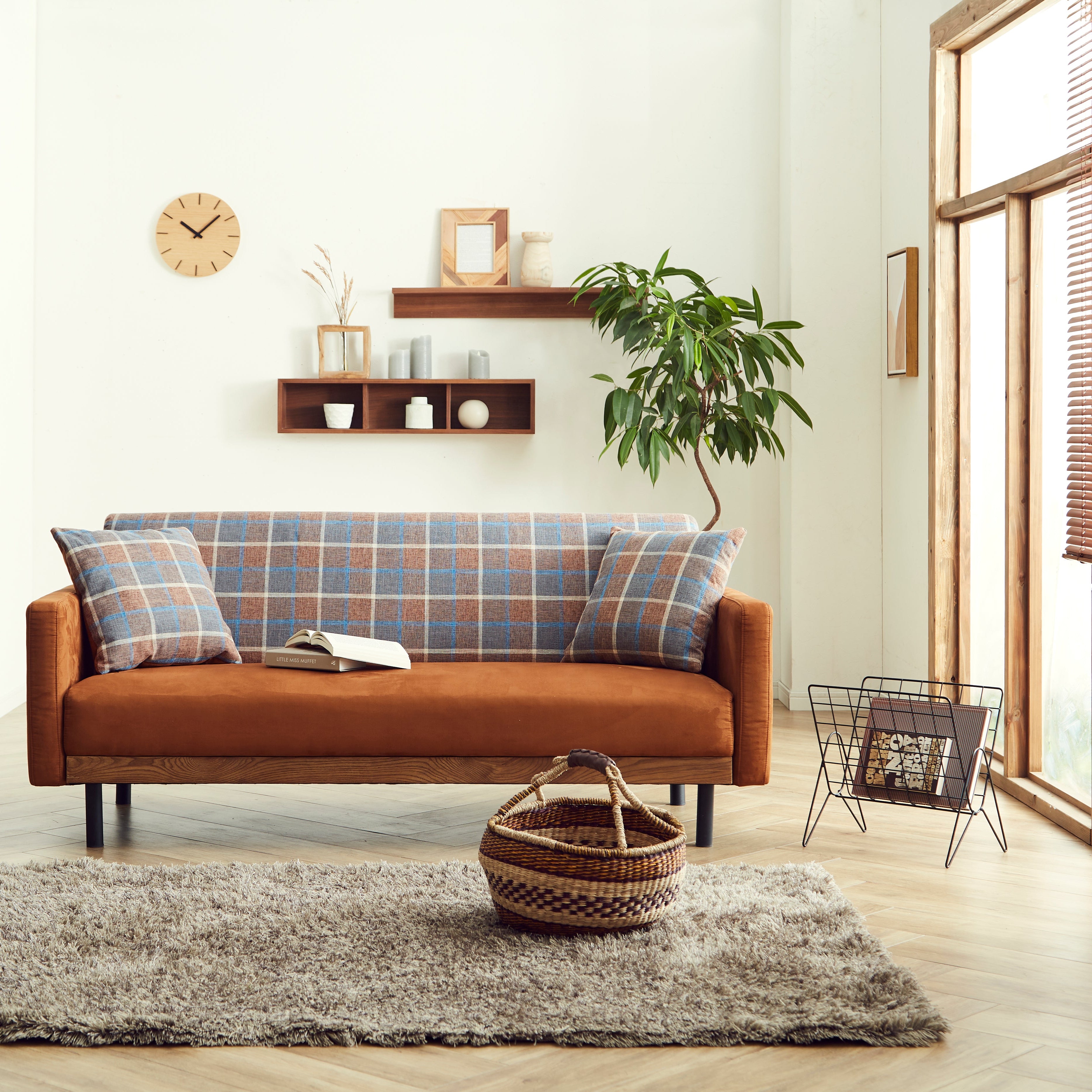 ヴィンテージ ソファ ２人掛け キャメル