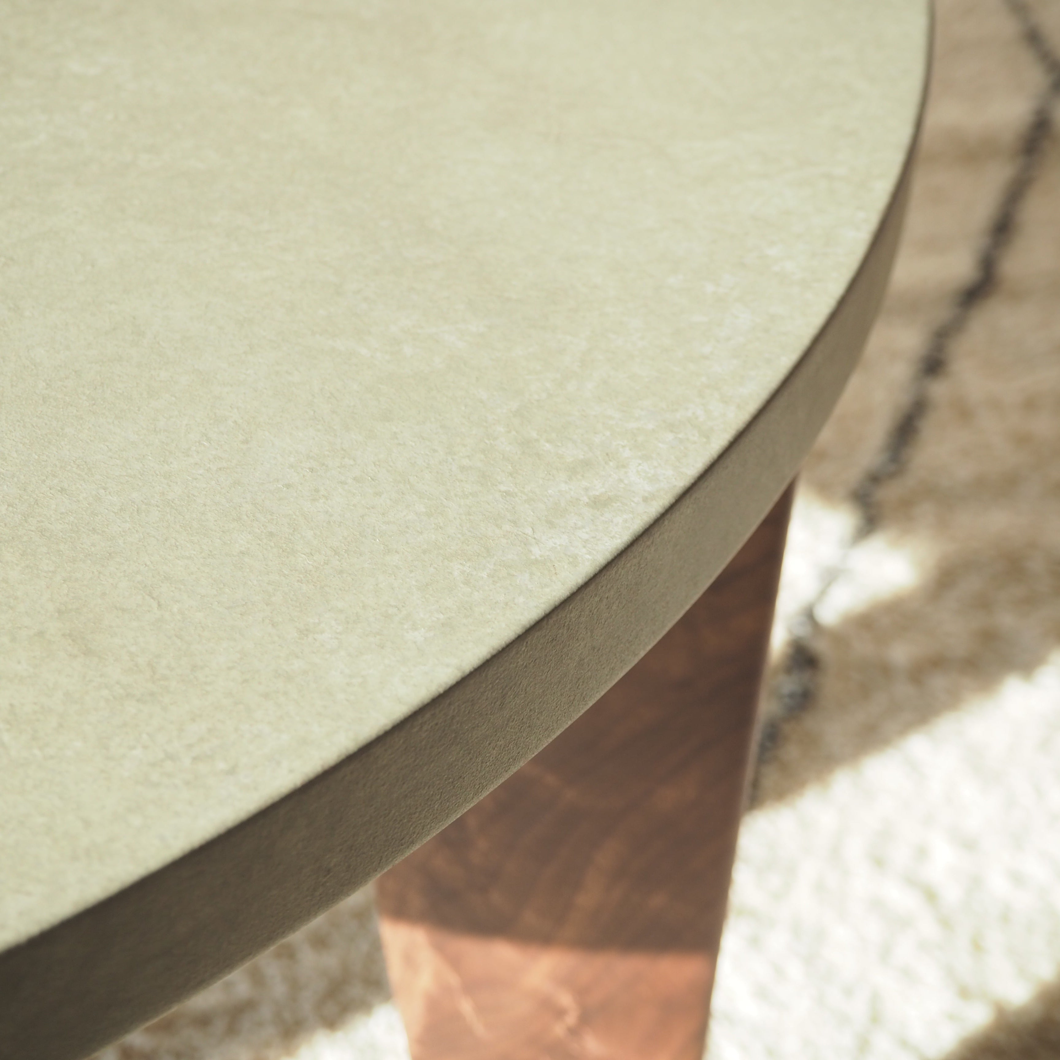 こたつテーブル ラウンド モダン モルタル調 ウォールナット