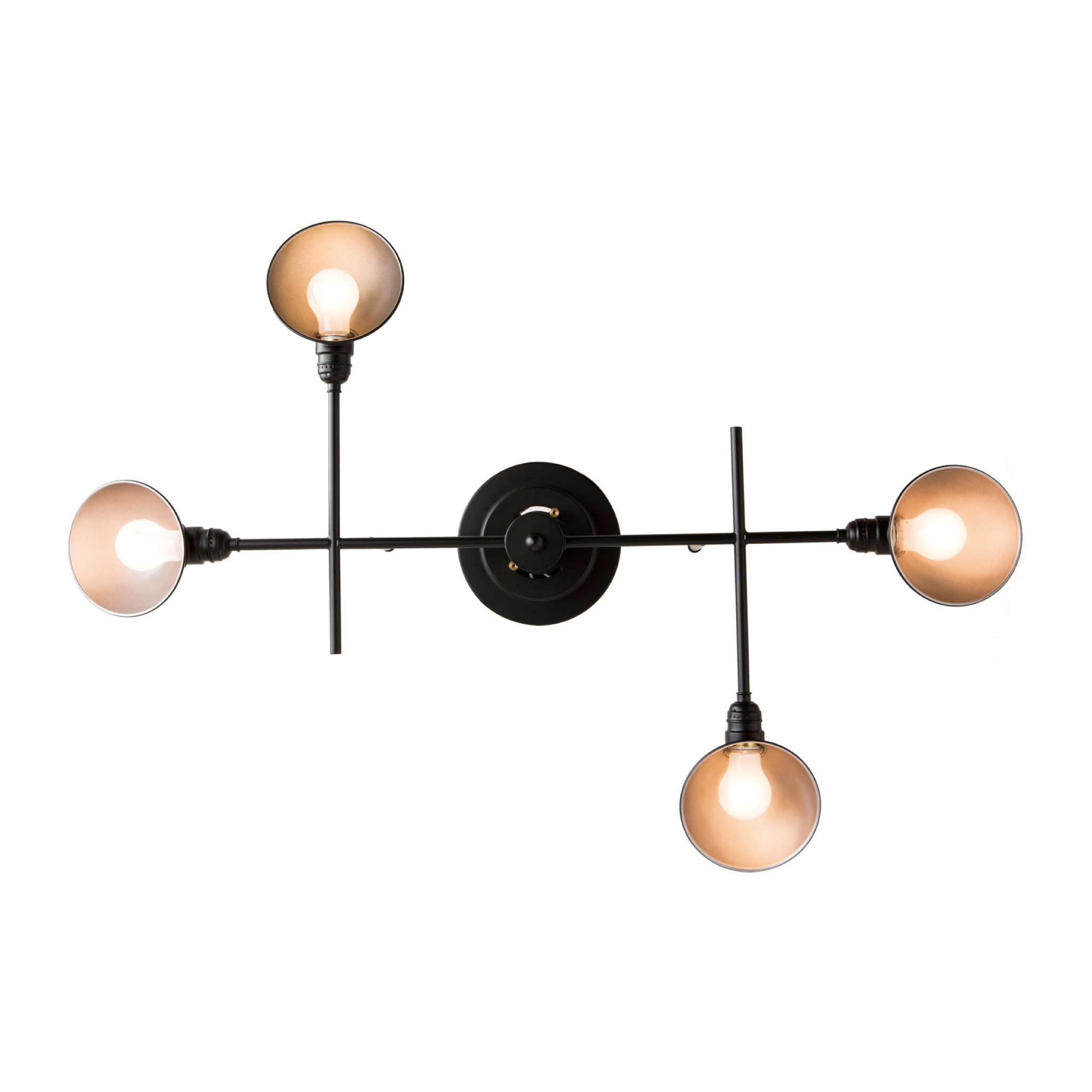 インダストリアル シーリングライト 4灯 ブラック