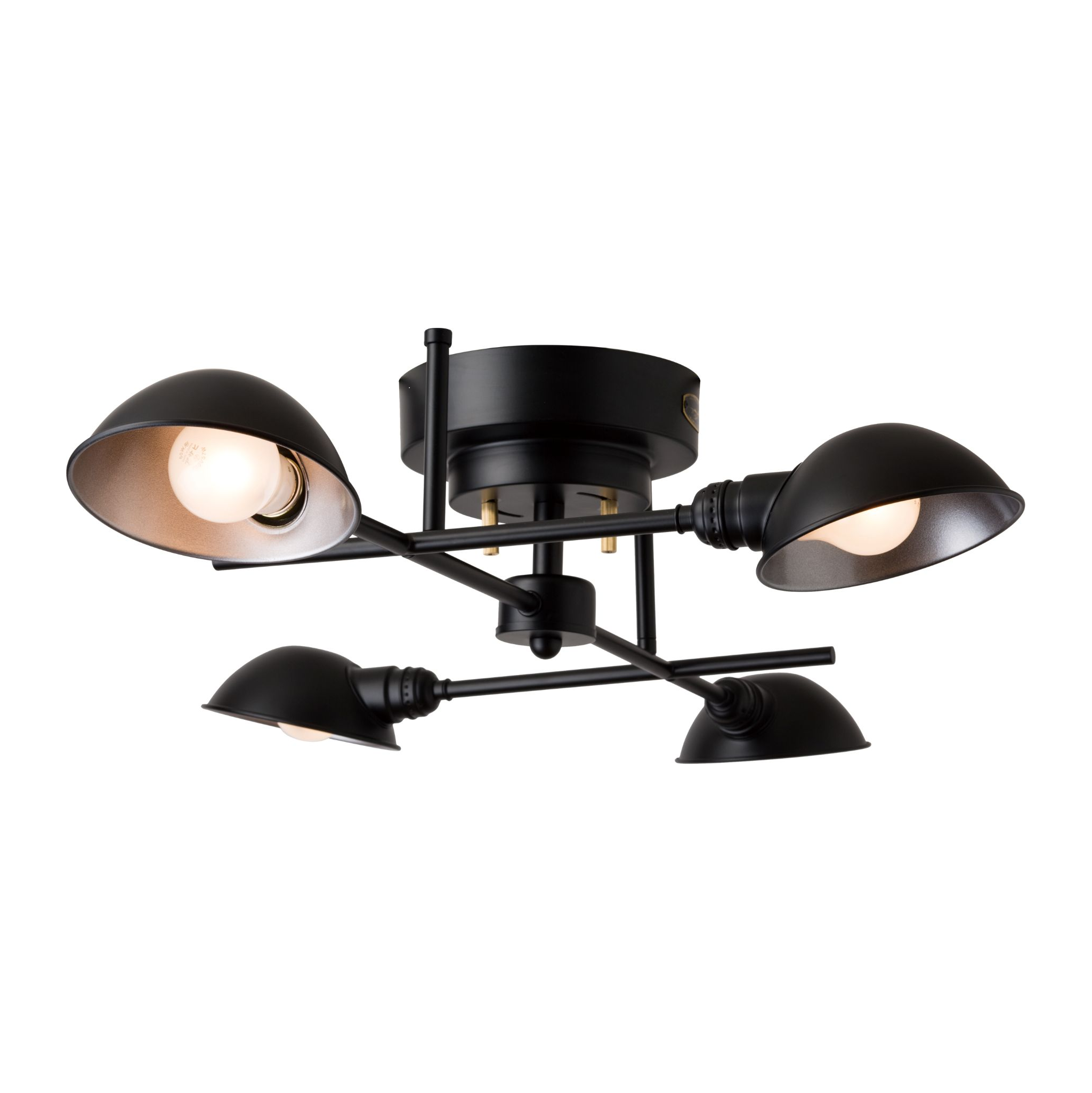 インダストリアル シーリングライト 4灯 ブラック