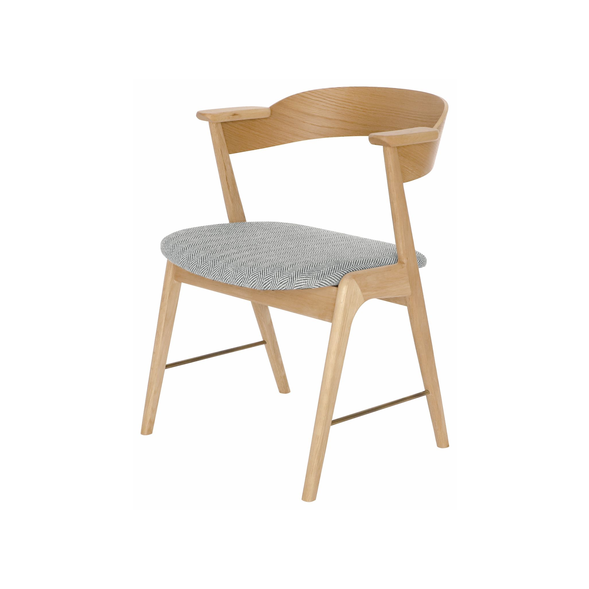 danis short arm chair wood x brass NT