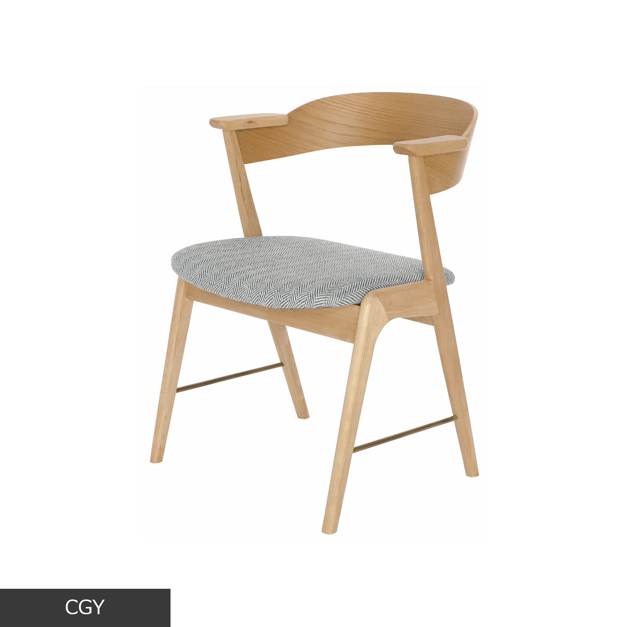 danis short arm chair wood x brass NT