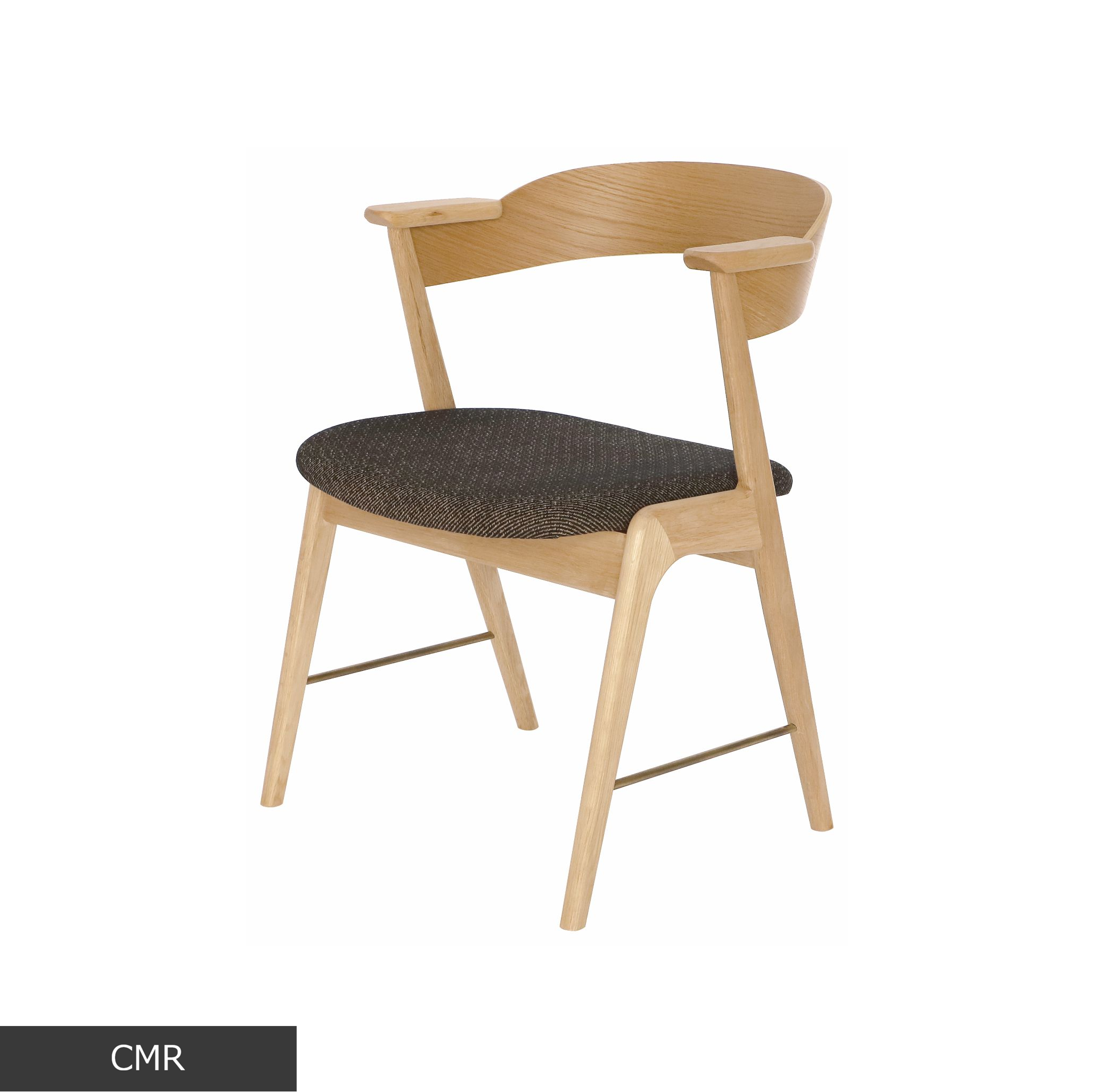 danis short arm chair wood x brass NT