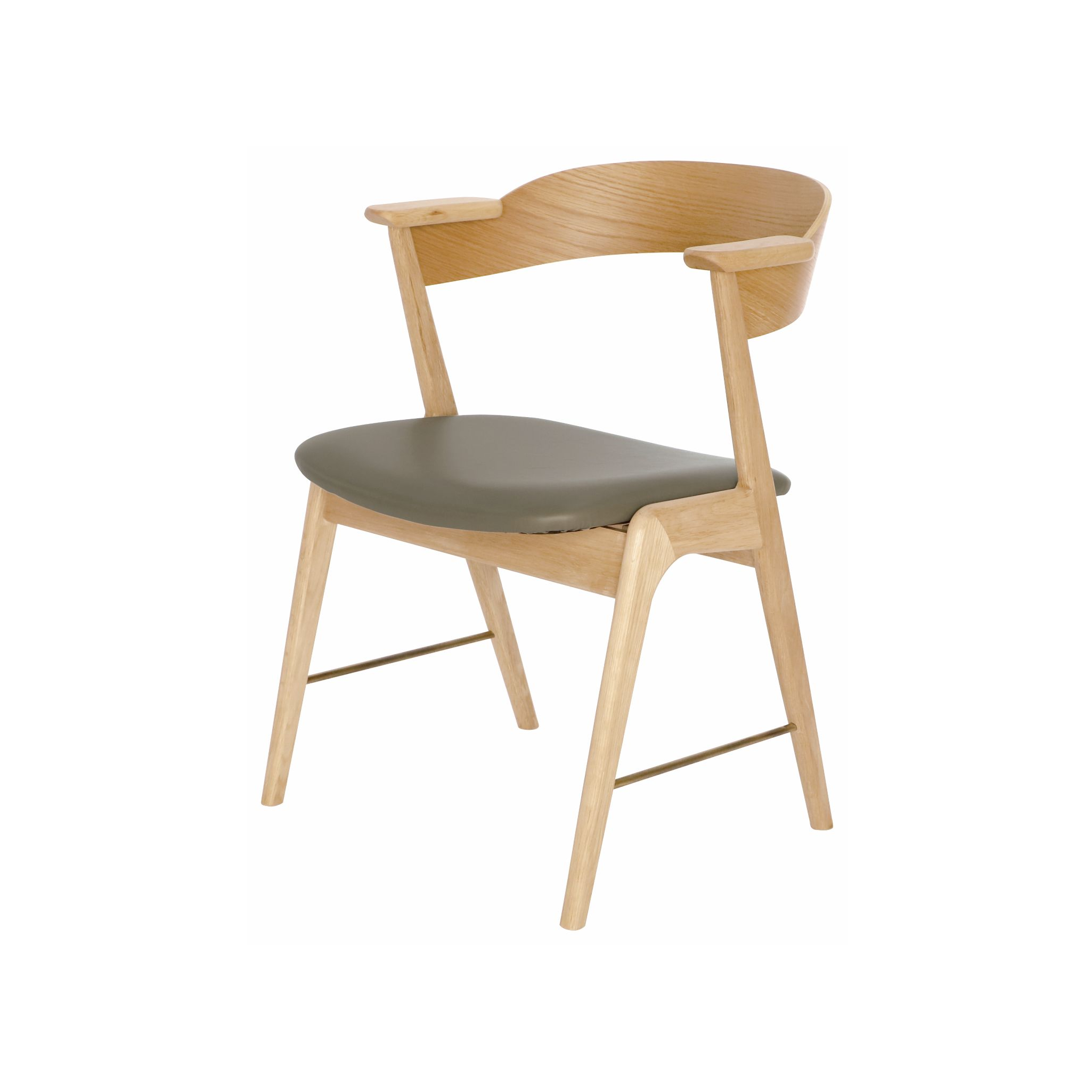danis short arm chair wood x brass NT