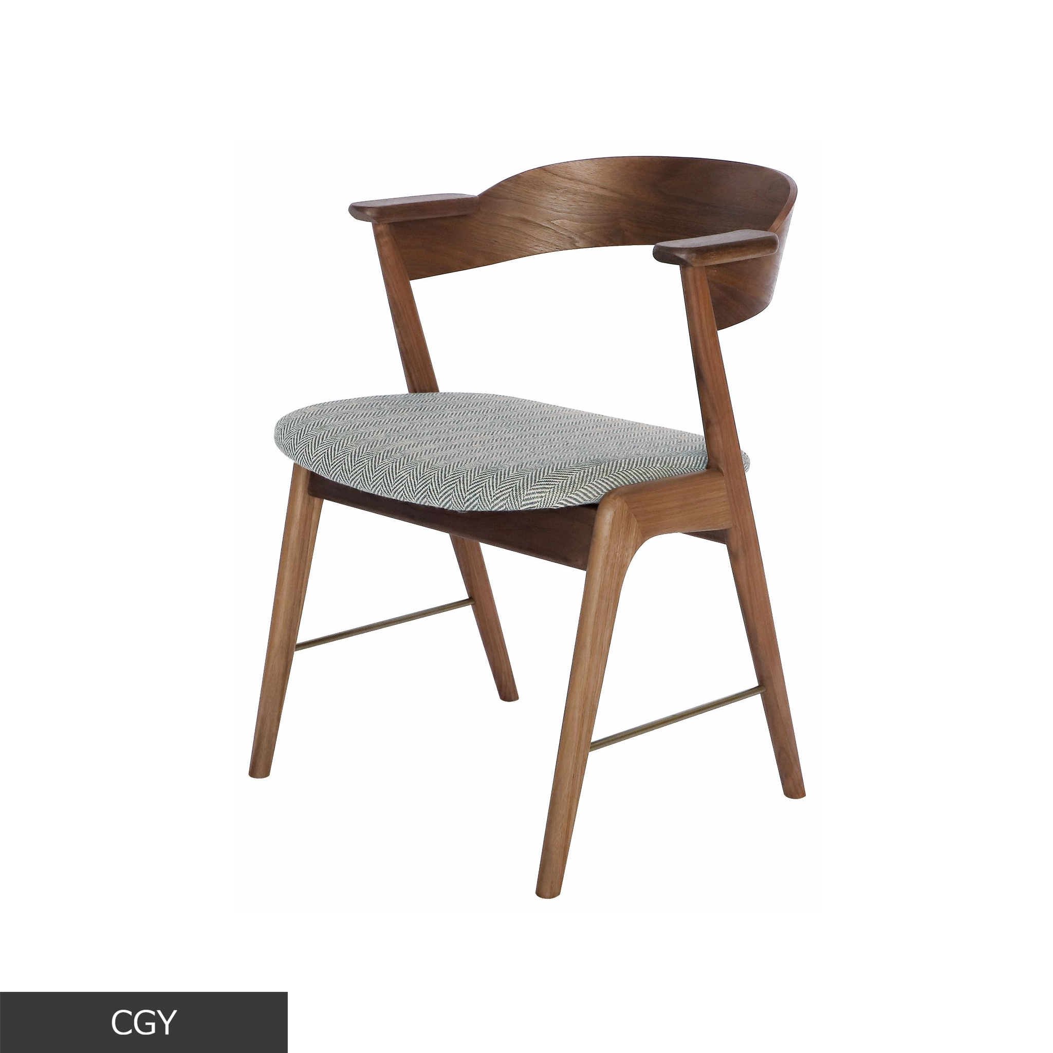 danis short arm chair wood x brass WN