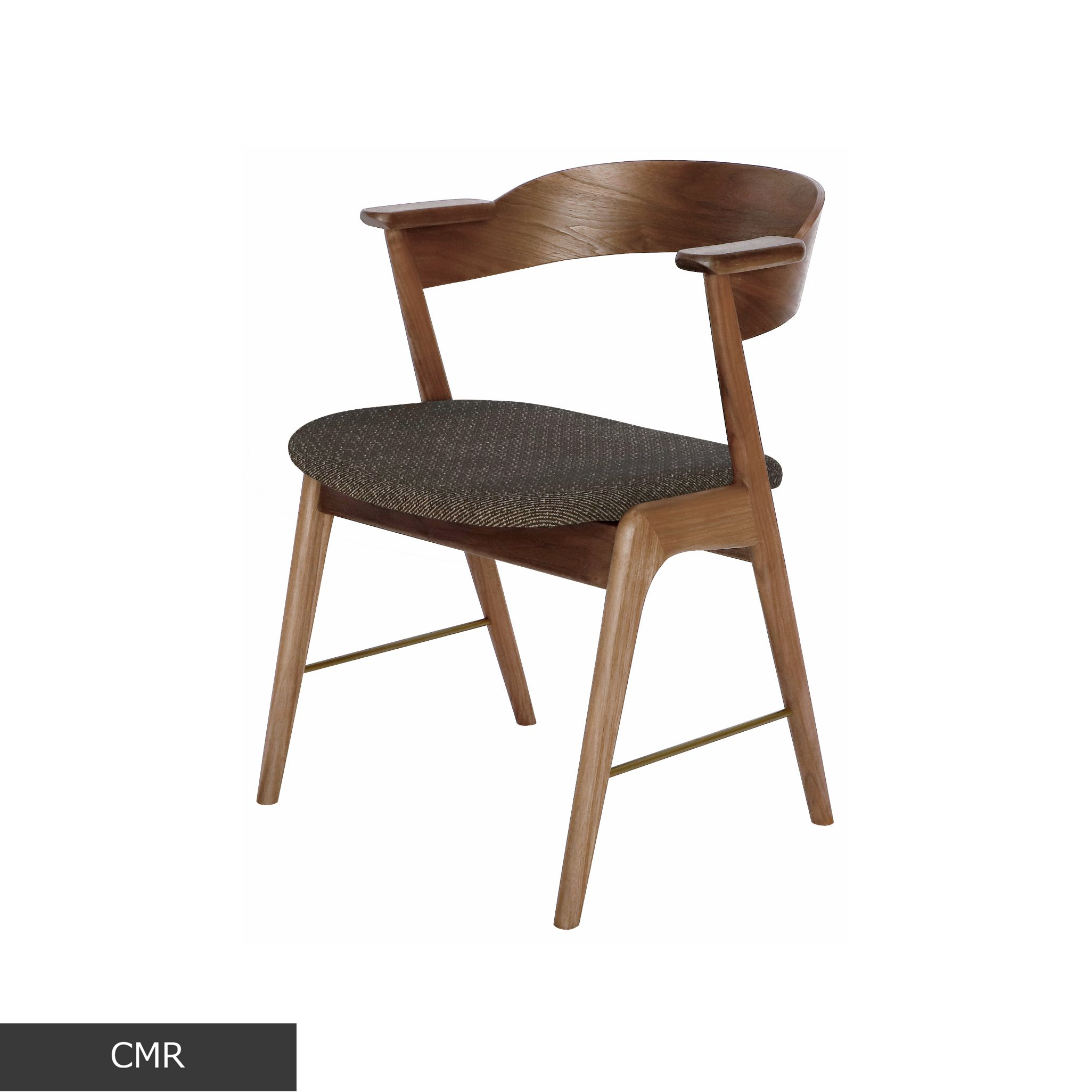 danis short arm chair wood x brass WN