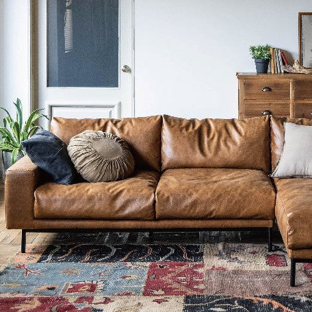 ヴィンテージ カウチソファ レザーテックス ブラウン