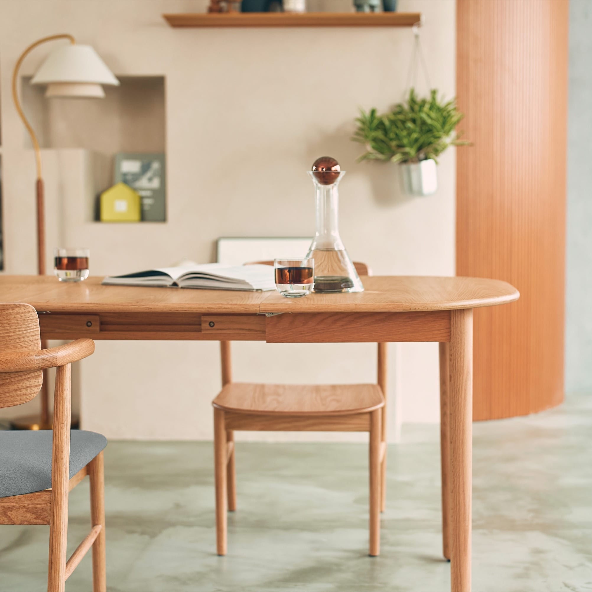 ダイニング 伸長式 エクステンションテーブル オーク