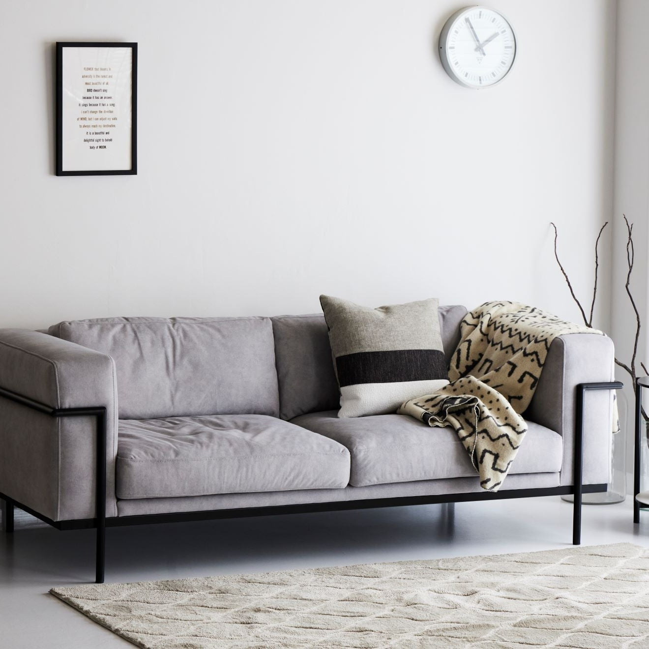 モダン ソファ ３人掛け グレー