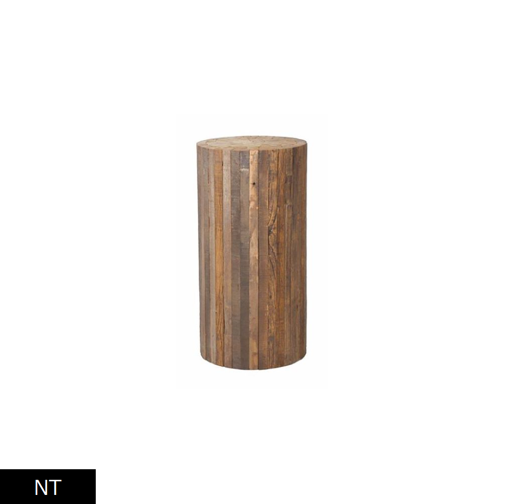 Collected-wood round high stool