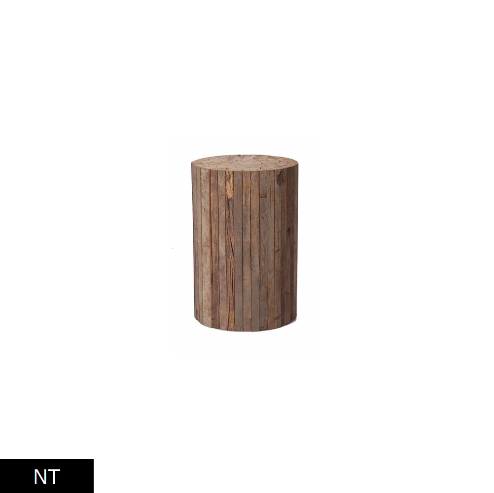 Collected-wood round stool